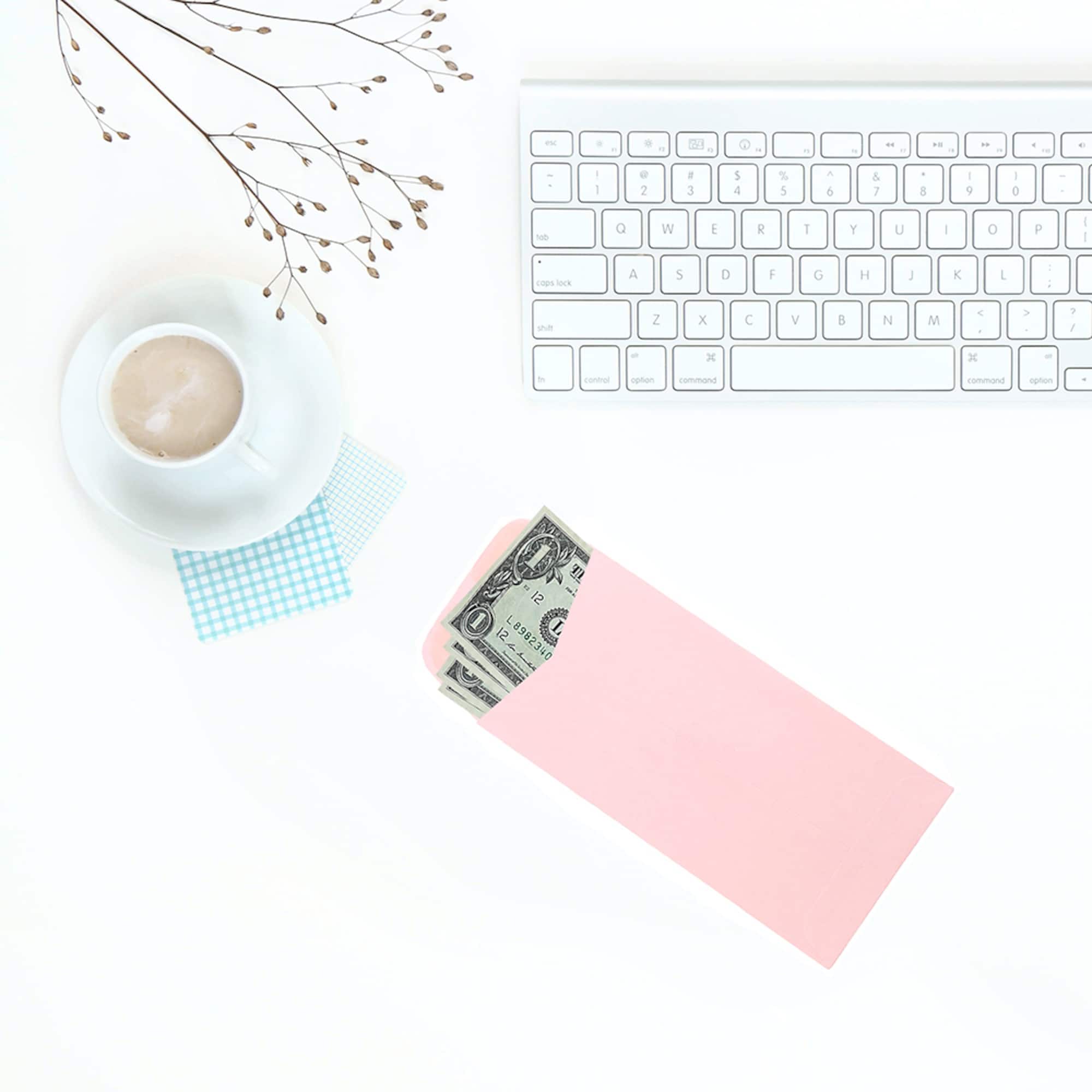 JAM Paper 3.5" x 6.5" Baby Pink Pastel Coin Business Envelopes, 50ct.